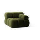 Zelený modul pohovky z textílie bouclé (pravý roh) Bellis – Micadoni Home