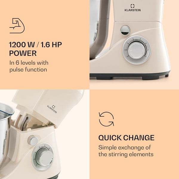 Béžový kuchynský robot Klarstein Bella Pico 2G-image-4