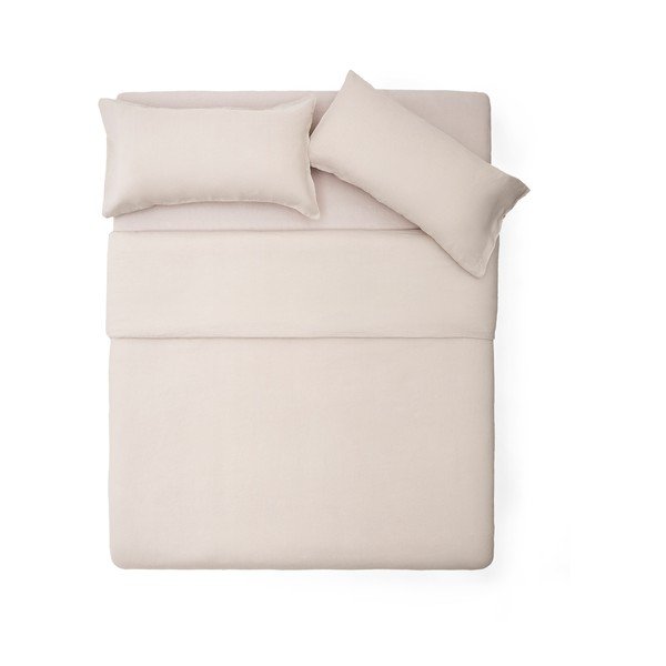 Obliečky sivobéžové na dvojlôžko/predĺžené s prímesou ľanu 240x220 cm Simmel – Kave Home