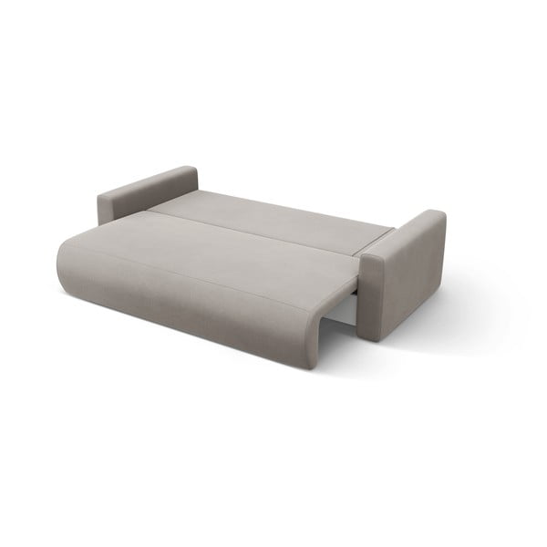 Svetlosivá zamatová rozkladacia rohová pohovka s úložným priestorom Belfast – Cosmopolitan Design-image-3