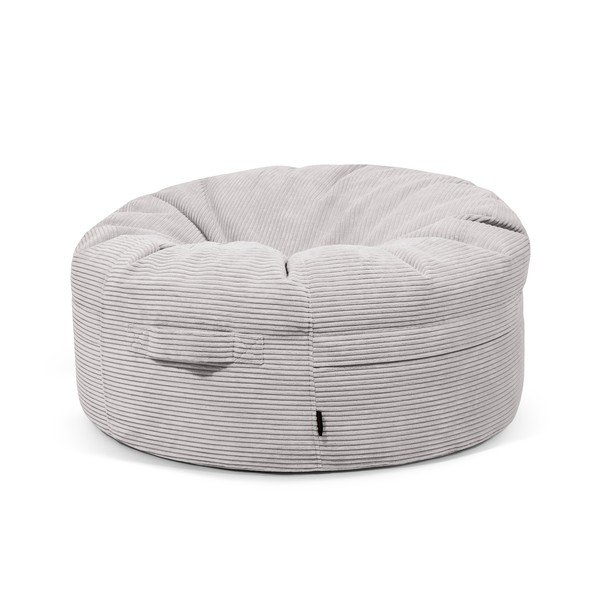 Svetlosivý menčestrový sedací vak Roll 105 – SLOWDOWN