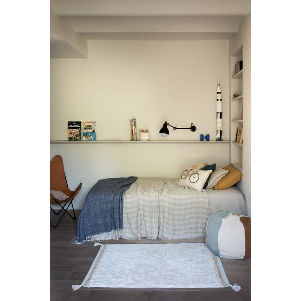 Krémový prateľný ručne tkaný bavlnený koberec 120x160 cm Bloom Natural – Lorena Canals-image-4