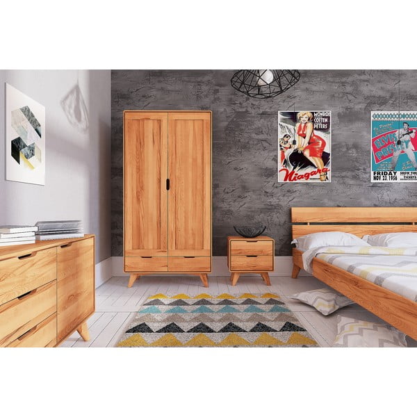 Šatníková skriňa z bukového dreva 90x180 cm Greg - The Beds-image-4