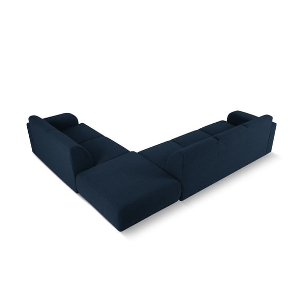 Tmavomodrá rohová pohovka z textílie bouclé (pravý roh) Molino – Micadoni Home-image-3