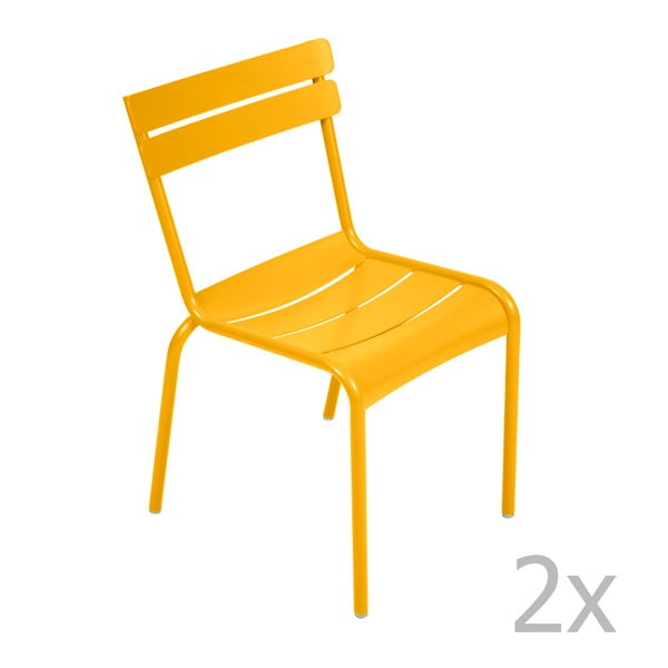 Sada 2 žltých stoličiek Fermob Luxembourg