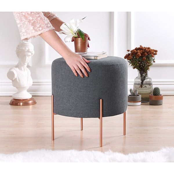 Tmavosivý taburet Copper – Artie-image-2