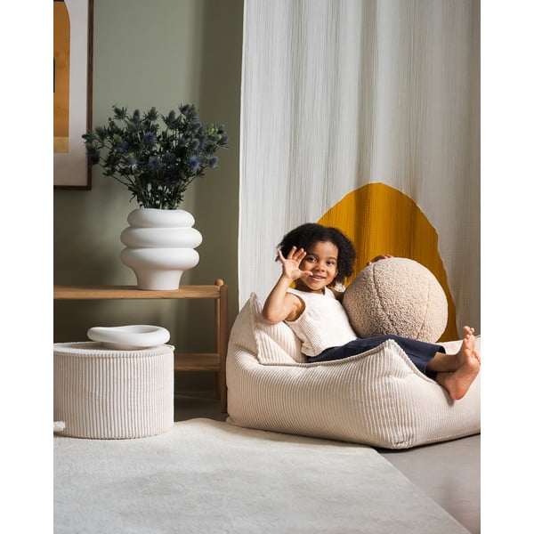 Krémový menčestrový detský puf – Wigiwama-image-3