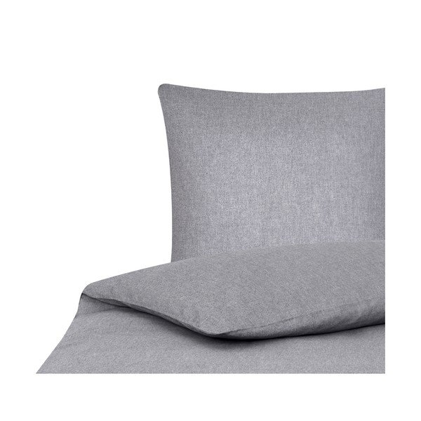 Sivé obliečky na jednolôžko s prímesou kašmíru Westwing Collection Cashmere, 155 x 220 cm-image-2