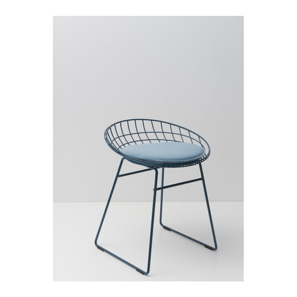 Modrá drôtená stolička s podsedákom Pastoe, 46 cm