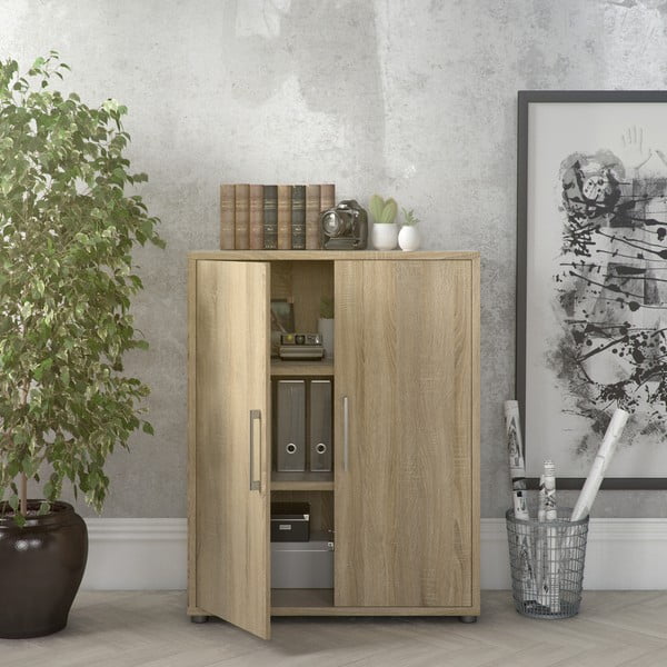 Modulárna knižnica v dekore duba v prírodnej farbe 89x113 cm Prima – Tvilum-image-1