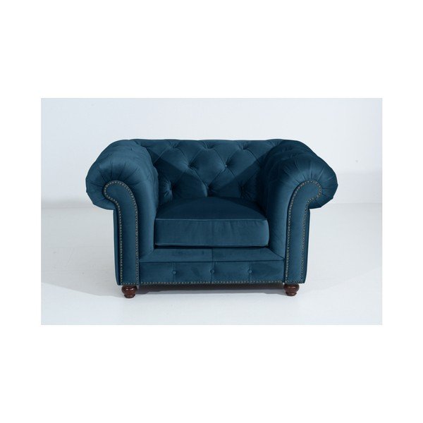 Modré kreslo Max Winzer Orleans Velvet
