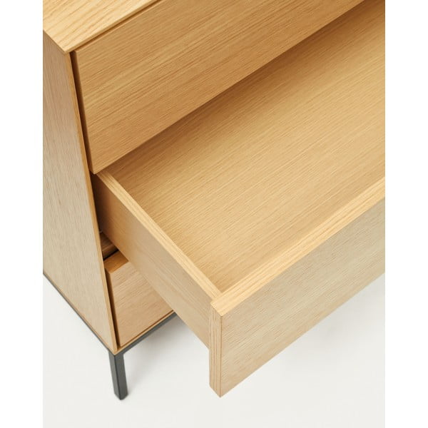 Nízka komoda v dekore duba v prírodnej farbe 110x75 cm Vedrana – Kave Home-image-4