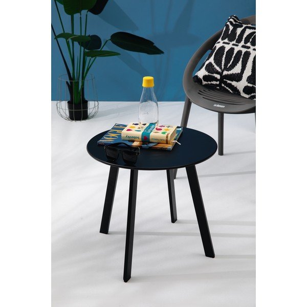 Čierny záhradný stôl Le Bonom Full Steel, ø 50 cm-image-3