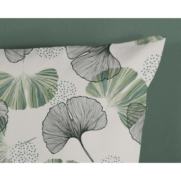 Zeleno-krémové bavlnené obliečky na jednolôžko 140x200 cm – Good Morning-image-3