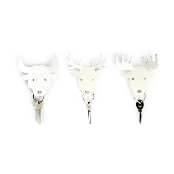 Vešiačik na kľúče QUALY Deer Key Holder, biely-image-3