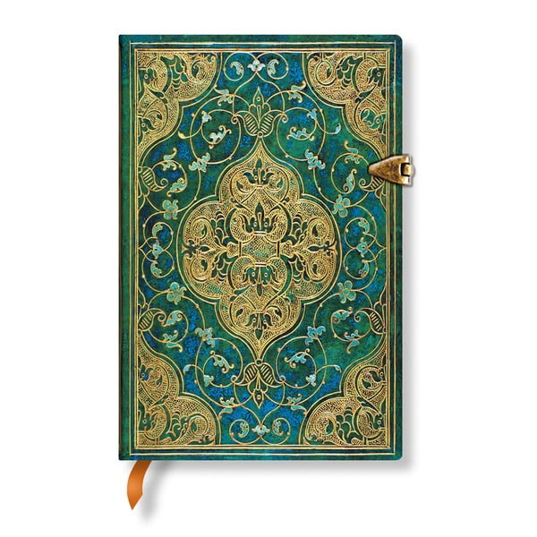 Linkovaný zápisník s tvrdou väzbou Paperblanks Turquoise Chronicles, 9,5 x 14 cm