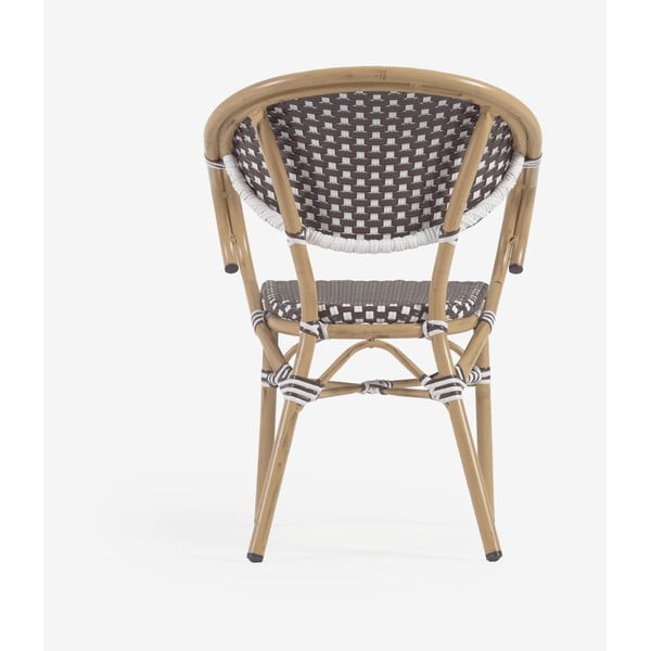 Hnedá kovová/plastová záhradná stolička Marilyn – Kave Home-image-2