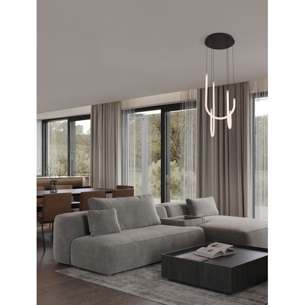 Biele/matne čierne oceľové LED závesné svietidlo so stmievačom s tienidlom z akrylového skla ø 41 cm Topaz – Nova Luce-image-1