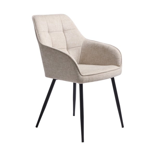 Béžové čalúnené jedálenské kreslo s podrúčkami Nolan – Unique Furniture