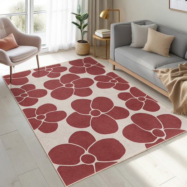 Červený prateľný behúň 80x200 cm Red Meadow – Mila Home-image-4