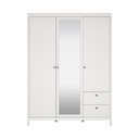 Biela šatníková skriňa so zrkadlom 150x199x58 cm Madrid – Tvilum