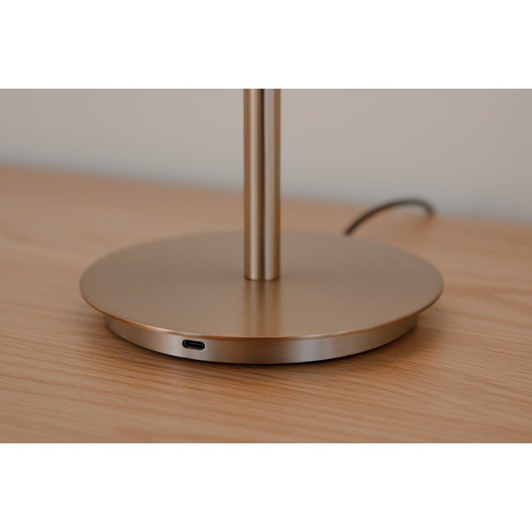 Kovová LED stmievateľná stolová lampa so skleneným tienidlom v mosadznej farbe (výška 37 cm) Audrey Table – UMAGE-image-4