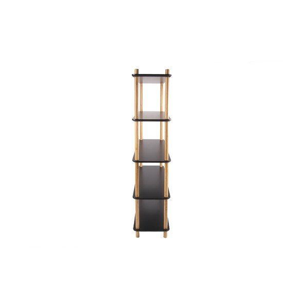 Čierny regál s bambusovými nohami Leitmotiv Cabinet Simplicity-image-3