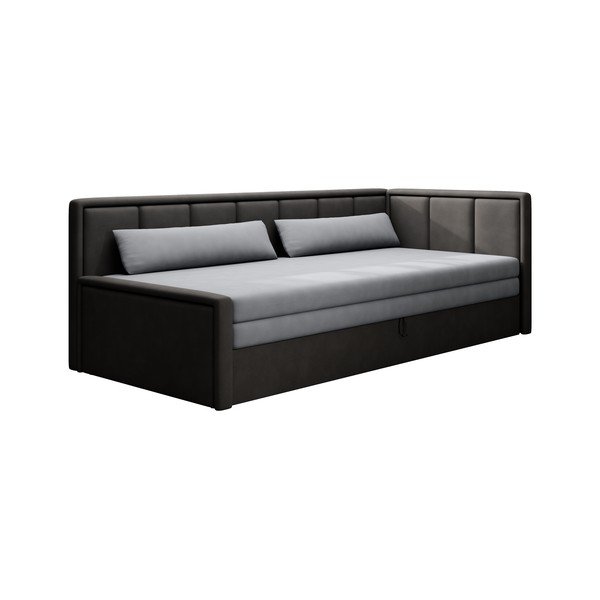 Tmavosivá ženilková rozkladacia/s úložným priestorom pohovka 214 cm Fulgeo – ELTAP