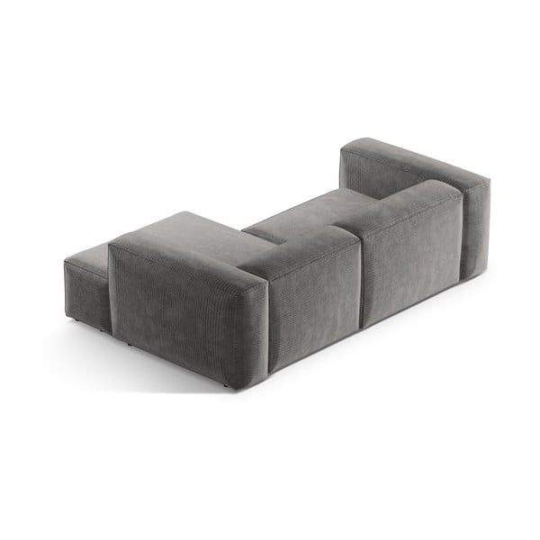 Svetlosivá menčestrová rohová pohovka (pravý roh/s leňoškou) Bergamo – Cosmopolitan Design-image-4