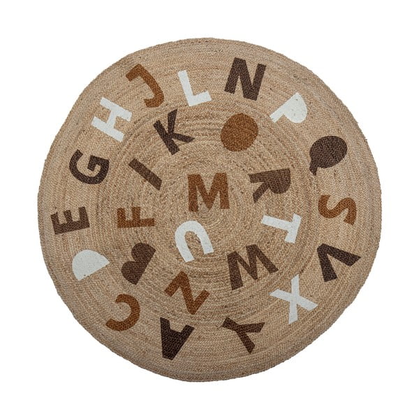 Jutový okrúhly koberec v prírodnej farbe ø 130 cm Dinne – Bloomingville Mini