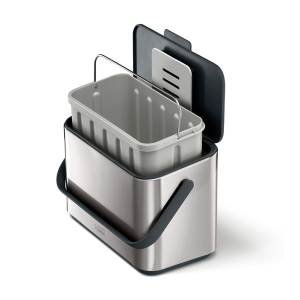 Nádoba na kompostovateľný odpad v striebornej farbe 4 l Collect – Joseph Joseph-image-1
