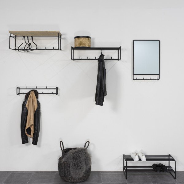 Čierny kovový nástenný vešiak Clint – Spinder Design-image-1