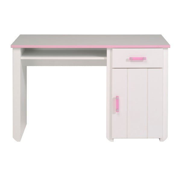 Ružovo-biely písací stôl Parisot Amabelle