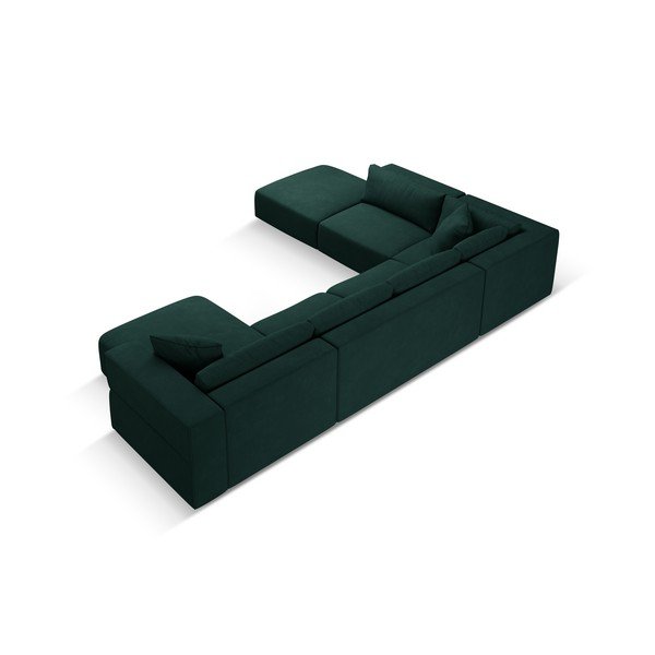 Zelená rohová pohovka do "U", ľavý roh Esther - Milo Casa-image-3