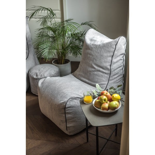 Svetlosivý sedací vak z textílie buklé Seat Lounge – SLOWDOWN-image-1