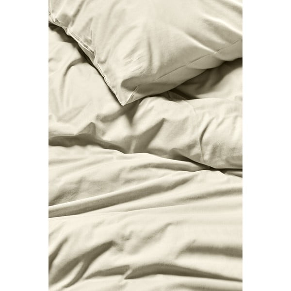 Obliečky na dvojlôžko zo stonewashed bavlny vo farbe slonovinovej kosti Bonami Selection, 200 x 200 cm-image-1