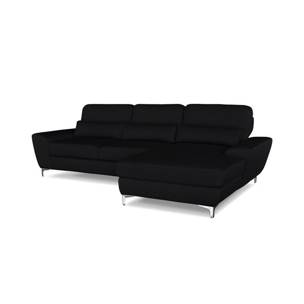 Čierna rohová rozkladacia pohovka Windsor & Co. Sofas Omega, pravý roh-image-3