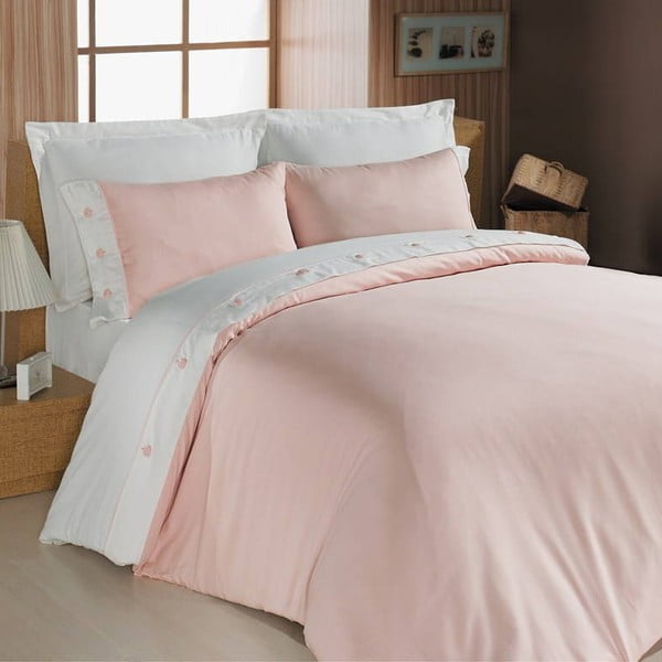 Obliečky na dvojlôžko s plachtou Pink Premium, 200 × 220 cm
