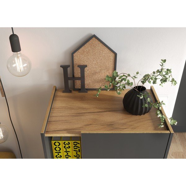 Čierno-hnedá skrinka Germania Austin, výška 115 cm-image-3