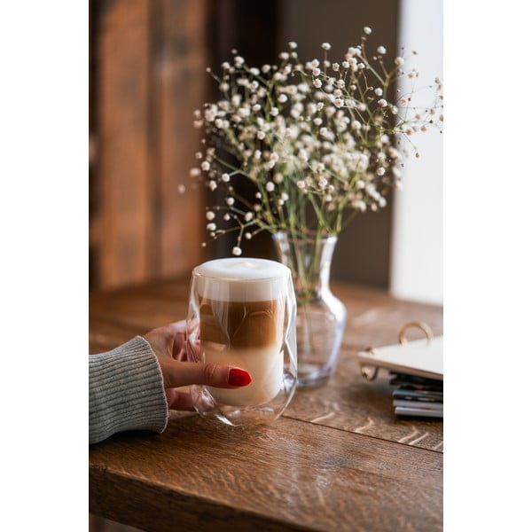 Súprava 2 dvojstenných pohárov na latté Vialli Design Geo, 350 ml-image-4