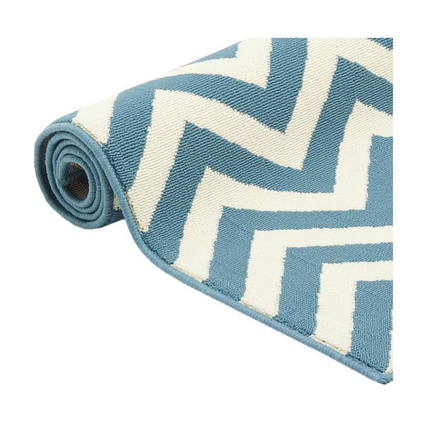 Svetlomodrý vonkajší koberec Floorita Waves, 133 × 190 cm-image-3