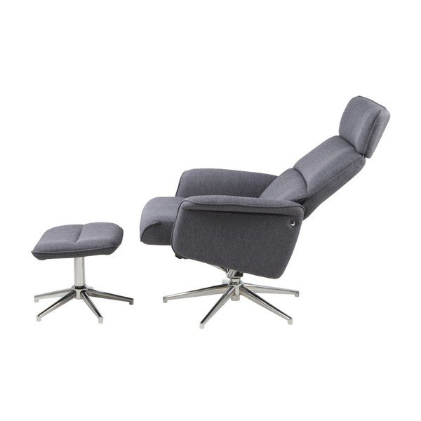 Tmavosivé polohovateľné kreslo s podnožkou Actona Alura-image-4
