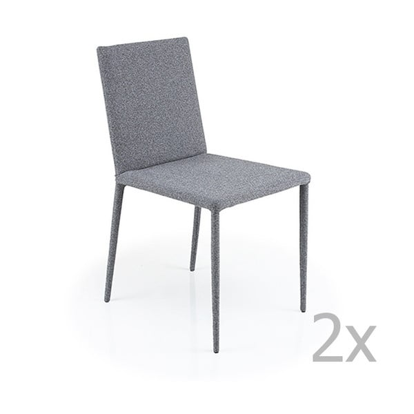 Sada 2 sivých stoličiek Garageeight Ikaalinen