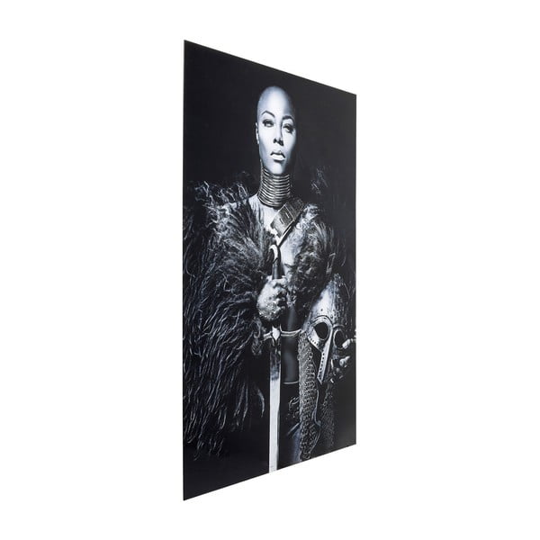 Zasklený čiernobiely obraz Kare Design Lady Knight, 150 × 100 cm-image-3