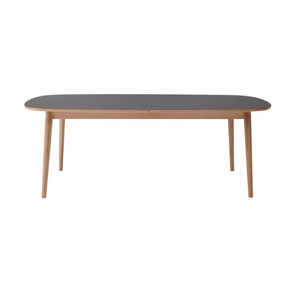 Hnedý rozkladací jedálenský stôl s tmavosivou doskou WOOD AND VISION Bow, 210 × 105 cm