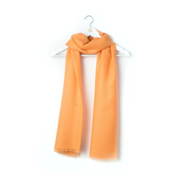 Oranžový kašmírový šál Bel cashmere Julia, 200 x 67 cm