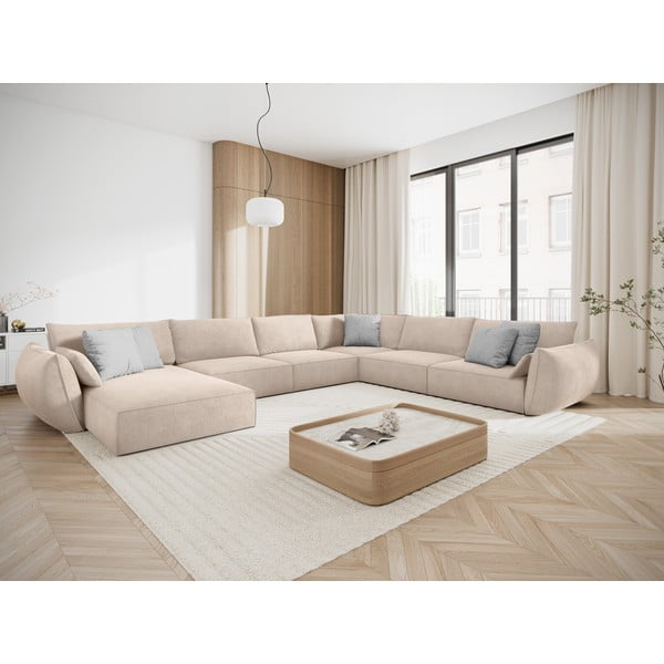 Béžová rohová pohovka (pravý roh) Vanda - Mazzini Sofas-image-1