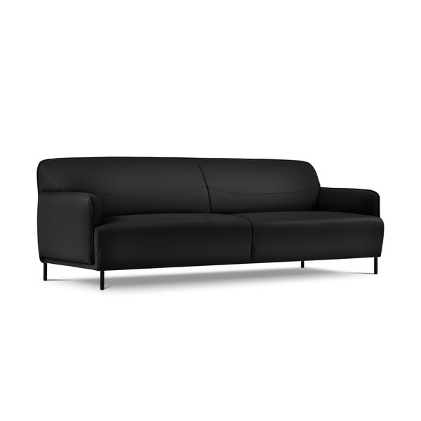 Čierna kožená pohovka Windsor & Co Sofas Neso, 235 x 90 cm-image-2