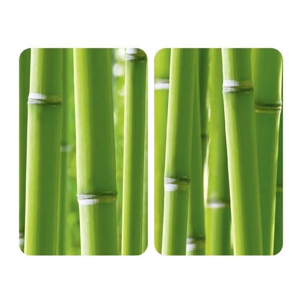 Sklenený kryt na sporák Bamboo, 2 ks