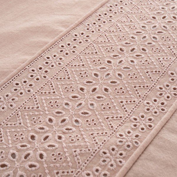 Ružové obliečky na dvojlôžko/predĺžené 230x220 cm Broderie Anglaise – Catherine Lansfield-image-3